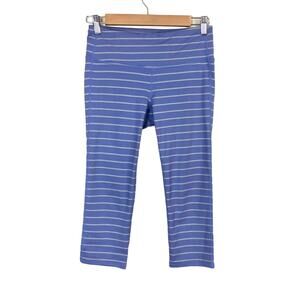 Athleta Purple and Gray Striped Capri Leggings Size Small